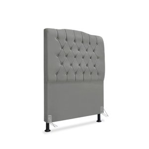 Cabeceira de Cama Box Solteiro 90 Cm Dunas - Veludo Cinza Grafite.