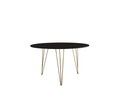 Ver imagem 2 de Mesa de Jantar Redonda 110cm Preto Clips 3 Pés Ferro Dourado