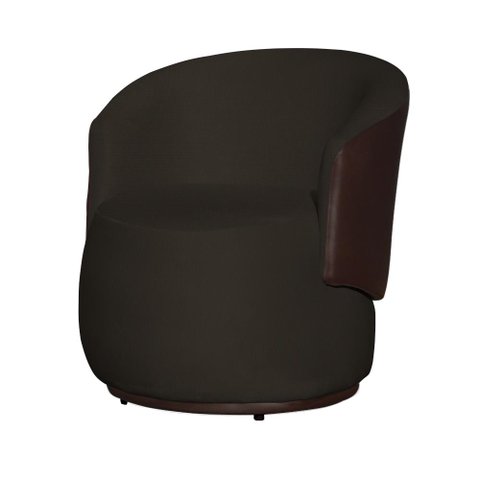 Poltrona Organica Recepção para Sala Aisha Corano Marrom e Suede Marrom - Incasa Decor