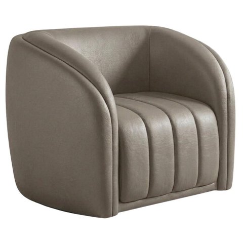Poltrona Decorativa Organica Mehis Base Fixa Courino Tcs 726 Moll