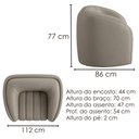 Ver imagem 3 de Poltrona Decorativa Organica Mehis Base Fixa Courino Tcs 726 Moll