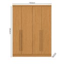 Ver imagem 3 de Guarda-Roupa Modulado 4 Portas 3 Gavetas e Nichos 100% MDF Cairo Marrom/Cinamomo