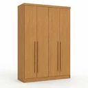 Ver imagem 2 de Guarda-Roupa Modulado 4 Portas 3 Gavetas e Nichos 100% MDF Cairo Marrom/Cinamomo