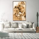 Ver imagem 3 de Quadro Decorativo Moderno Lion Amoroso com Moldura e Sem Vidro 90X140