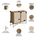 Ver imagem 3 de Balcão Aparador Buffet Cantinho do Café Arlo A10 Hanover/dourado - Mpozenato