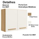 Ver imagem 3 de Kit Armario Aereo e Balcao 80cm 16980x16986 Freijo Off White Cristal Nicioli
