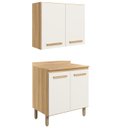 Ver imagem 1 de Kit Armario Aereo e Balcao 80cm 16980x16986 Freijo Off White Cristal Nicioli