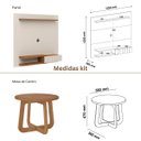 Ver imagem 3 de Conjunto Sala de Estar Monza Painel Tv 55" Polegadas,aparador e Mesa de Centro Cinamomo/off White