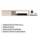 Ver imagem 5 de Rack Nicho Suspenso Pequeno Sala Quarto TV até 42" Mônaco - JM3 Móveis - Off/Freijó