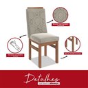 Ver mais imagens de Conjunto Mesa 160x82cm e 6 Cadeiras Madeira Maciça Cinza/Canela/Joli Creme
