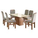 Ver imagem 2 de Conjunto Mesa 160x82cm e 6 Cadeiras Madeira Maciça Cinza/Canela/Joli Creme