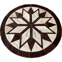 Ver imagem 1 de Tapete De Couro Redondo Castanho E Bege claro 1,20 Diâmetro