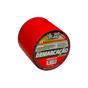 Fita Demarcação de Solo Pvc 100 Mm X 30 Metros - Vermelha