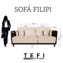 Ver imagem 5 de Sofá 3 Lugares Modular Filipi 2,12m Sala Recepção Clínica:suede Bege/corino Marrom