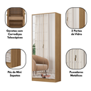 Ver imagem 5 de Sapateira Armário Multiuso com Espelho 2 Portas Prestige Amendola Touch