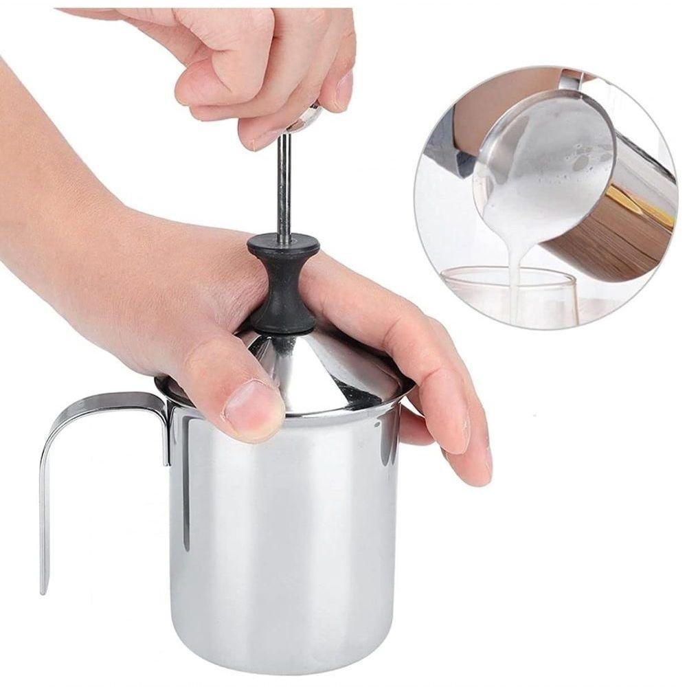 Cremeira Manual em Aço Inox Espumador de Leite 400ml - Mimo - 4