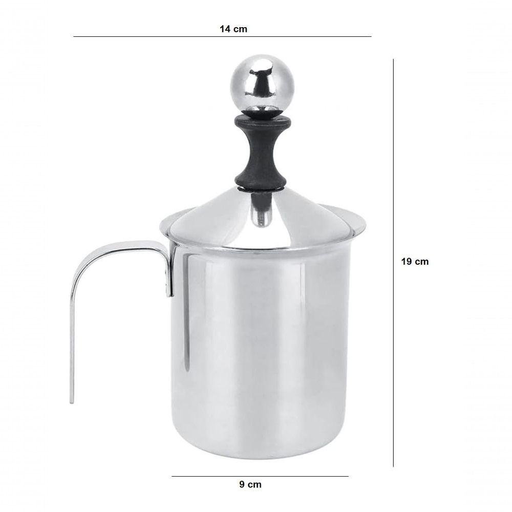 Cremeira Manual em Aço Inox Espumador de Leite 400ml - Mimo - 8