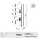 Ver imagem 4 de Estante Multiuso com Porta Basculante Freijó Off White Dalla Costa