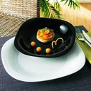 Ver imagem 4 de Prato Raso 27cm e Prato Sobremesa 19cm Vidro Opalino Lyor Carine Black Mesa Posta