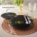 Ver mais imagens de Prato Raso 27cm e Prato Sobremesa 19cm Vidro Opalino Lyor Carine Black Mesa Posta