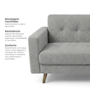 Ver imagem 5 de Sofá 3 Lugares Suede Escritório e Recepção Vitrola Cinza