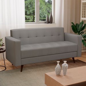 Sofá Vitrola 3 lugares Suede 