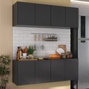 Ver imagem 1 de Kit Armário de Cozinha e Balcão 4 Portas Multimóveis Mp2161 Preto