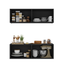 Ver imagem 2 de Kit Armário de Cozinha e Balcão 4 Portas Multimóveis Mp2161 Preto