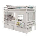 Ver imagem 2 de Beliche Infantil com Janela Gavetas e Cortina Madeira Maciça Branco Housin
