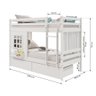 Beliche Infantil com Janela Gavetas e Cortina Madeira Maciça Branco Housin - 6
