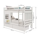 Ver imagem 6 de Beliche Infantil com Janela Gavetas e Cortina Madeira Maciça Branco Housin