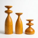 Ver imagem 4 de Trio de Castiçais Duna em Madeira Torneada Tom Natural