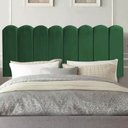 Ver imagem 1 de Painel Estofado Luxo Nuvem Alanis 100cm Solteiro para Cama Box Suede Verde Musgo - Gat Magazine