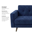 Ver imagem 5 de Sofá 3 Lugares Suede 175cm Escritório e Recepção Vitrola Azul