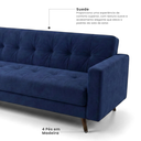 Ver imagem 6 de Sofá 3 Lugares Suede 175cm Escritório e Recepção Vitrola Azul
