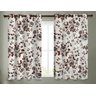 Cortina Rústica 2,80M x 1,80M Floral Tabaco Quarto ou Sala - 3