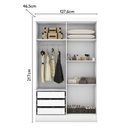 Ver imagem 3 de Guarda-roupa 4 Portas 3 Gavetas Sevilla Espresso Móveis 