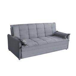 Sofá Cama 3 Lugares 2,00m Suede Vienna Cinza - 3