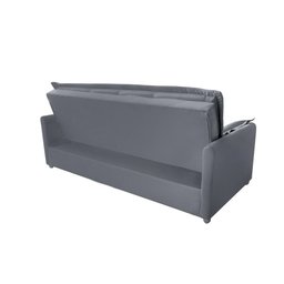 Sofá Cama 3 Lugares 2,00m Suede Vienna Cinza - 6