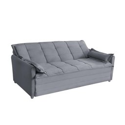 Sofá Cama 3 Lugares 2,00m Suede Vienna Cinza - 4