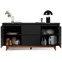 Ver imagem 5 de Balcão Buffet Flow 2 Portas 2 Gavetas Pés Madeira Maciça 163cm Ej Móveis