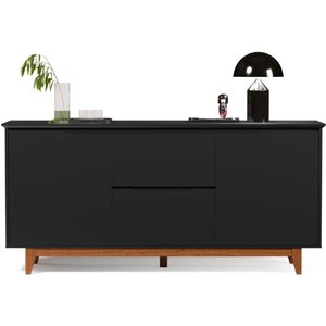 Balcão Buffet Flow 2 Portas 2 Gavetas Pés Madeira Maciça 163cm Ej Móveis