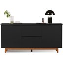 Ver imagem 1 de Balcão Buffet Flow 2 Portas 2 Gavetas Pés Madeira Maciça 163cm Ej Móveis