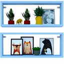Ver imagem 1 de Kit 2 Nicho Retangular Azul Claro 60x15x10p Mdf Decorativo