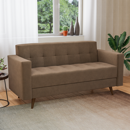 Sofá Vitrola 3 Lugares Suede  - 1