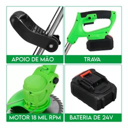 Cortador Roçadeira Aparador Portátil Eletrica sem Fio 2 - 5