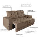 Ver imagem 4 de Sofá Retrátil e Reclinável 3 Lugares 1,80m Verona Suede Capuccino Mamflex