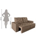 Ver imagem 5 de Sofá Retrátil e Reclinável 3 Lugares 1,80m Verona Suede Capuccino Mamflex