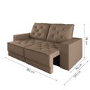 Ver imagem 3 de Sofá Retrátil e Reclinável 3 Lugares 1,80m Verona Suede Capuccino Mamflex