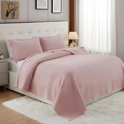 Jogo King Size Barcelona 100%algodão Premium Conforto Luxo:rosa